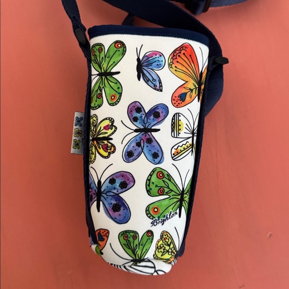 Brighton Multicolor Garden Wings Butterfly Crossbody Water Bottle Cell Phone Bag - Picture 4 of 5